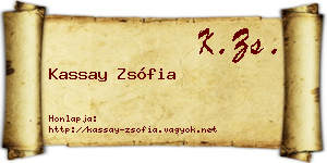 Kassay Zsófia névjegykártya